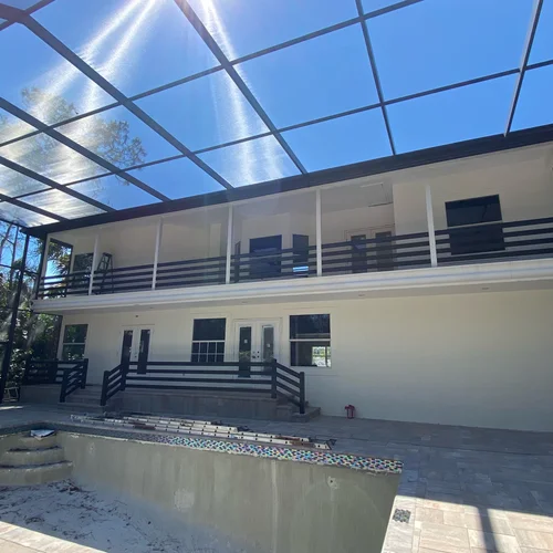 Durable aluminum railings for a balcony.